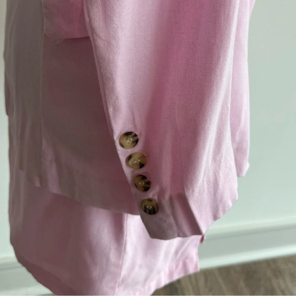 Gianni Bini Pink Linen Blazer and Skirt